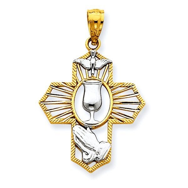 Two-Tone Communion Cross Pendant