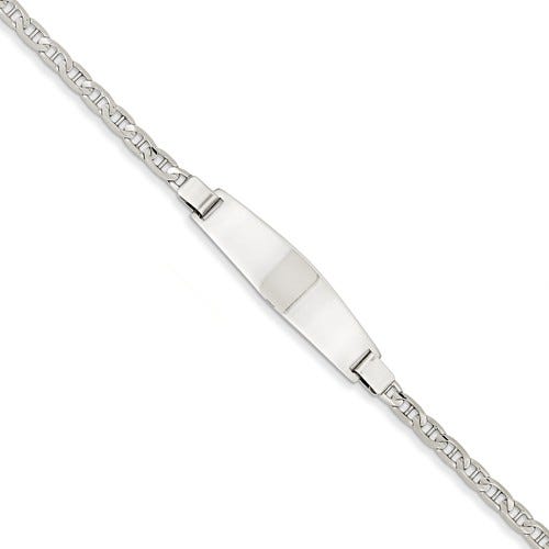 Custom Engraved 14K Gold Men's Anchor Link ID Bracelet