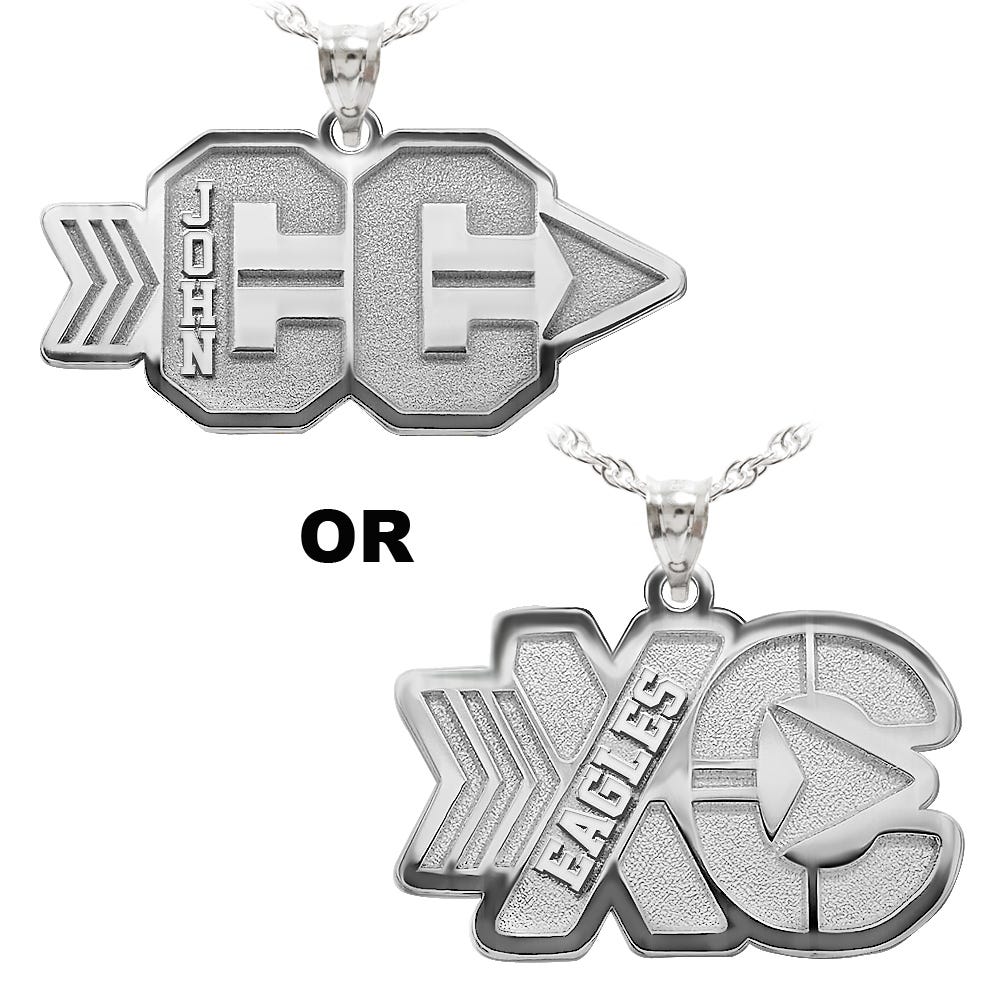 Personalized Cross Country Pendant with Name