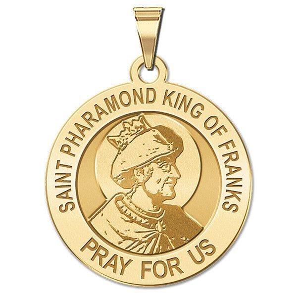 Saint Pharamond King of the Franks Round Religious Medal