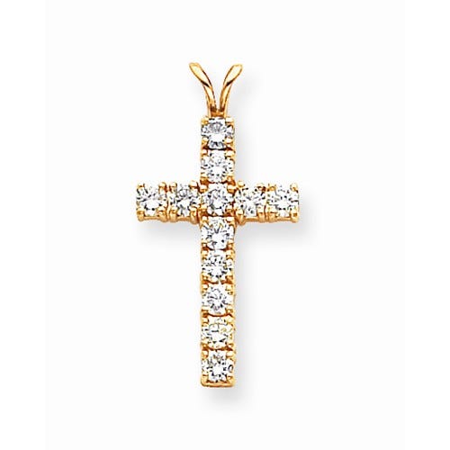 14K Diamond Latin Cross Pendant
