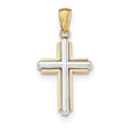 Two-Tone Double-Outline Cross Pendant