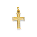 14K Yellow Gold Hollow Latin Cross Pendant