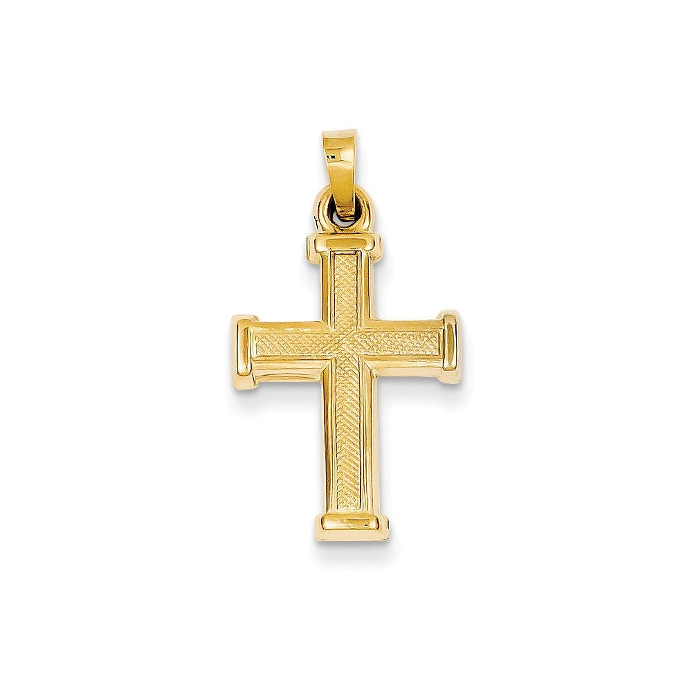 14K Yellow Gold Hollow Latin Cross Pendant