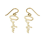 Modern Script Name Dangle Earrings