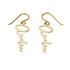 Modern Script Name Dangle Earrings