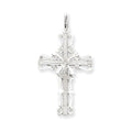 14K White Gold Latin Flared-Arm Cross Pendant