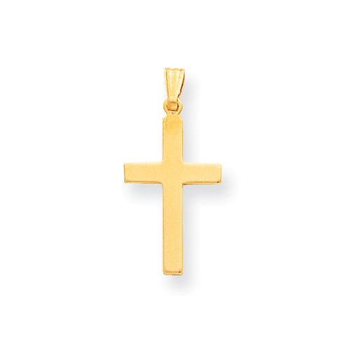 14K Satin Cross Pendant