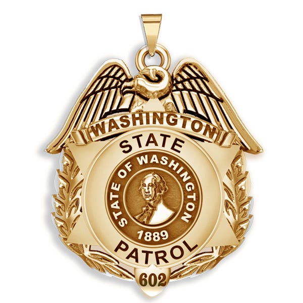 Personalized Washington State Patrol Badge with Rank and Number