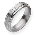 Titanium Approx. 0.24 Inch Diamond Satin and Polished Wedding Band