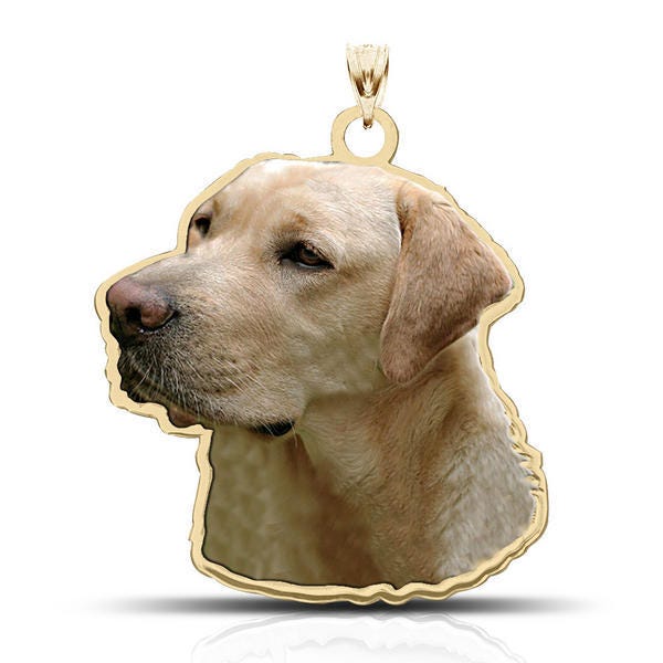 Yellow Labrador Retriever Dog Color Portrait Charm or Pendant