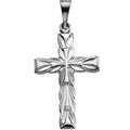 14K White Gold Cross Pendant