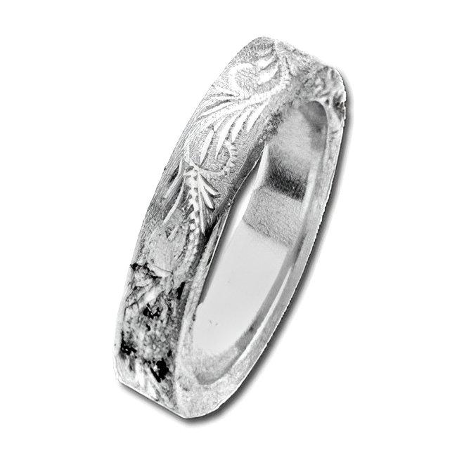 14K White Gold Approx. 0.16 Inch Fancy Wedding Band