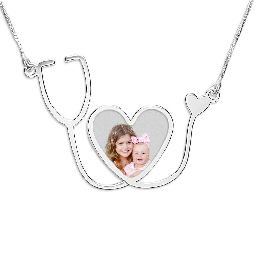 Stethoscope Heart Photo Pendant for Healthcare Professionals