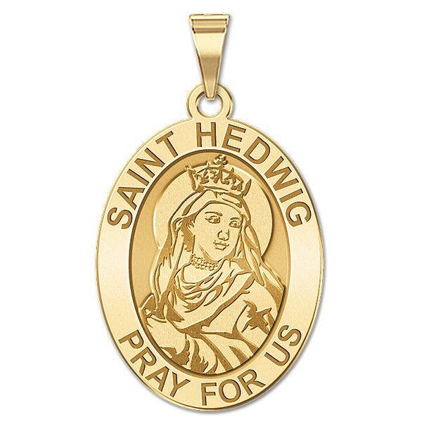 Saint Hedwig Oval Religious Medal