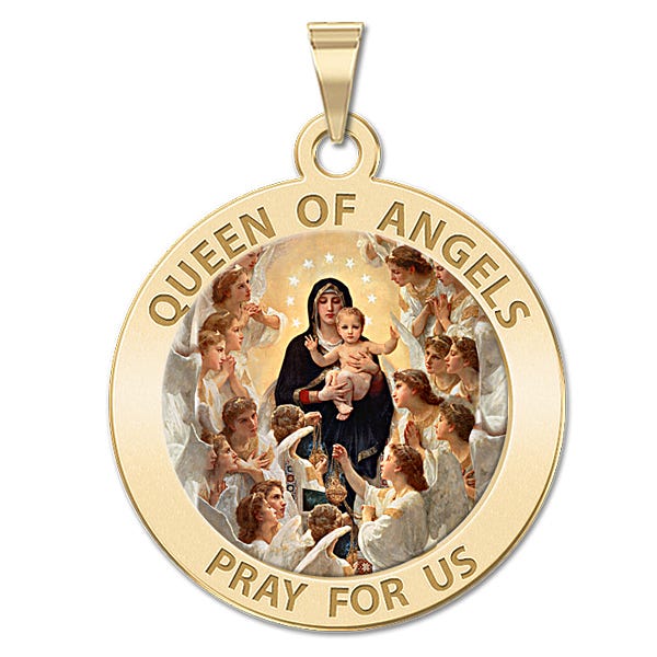 Queen of Angels Religious Medal "Color