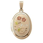 14K Gold Filled Mom Oval Photo Locket