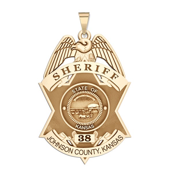 Personalized Johnson City Kansas Police Badge with Your Rank and Number
