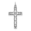 Sterling Silver Laser Designed Wavy-Edge Cross Pendant