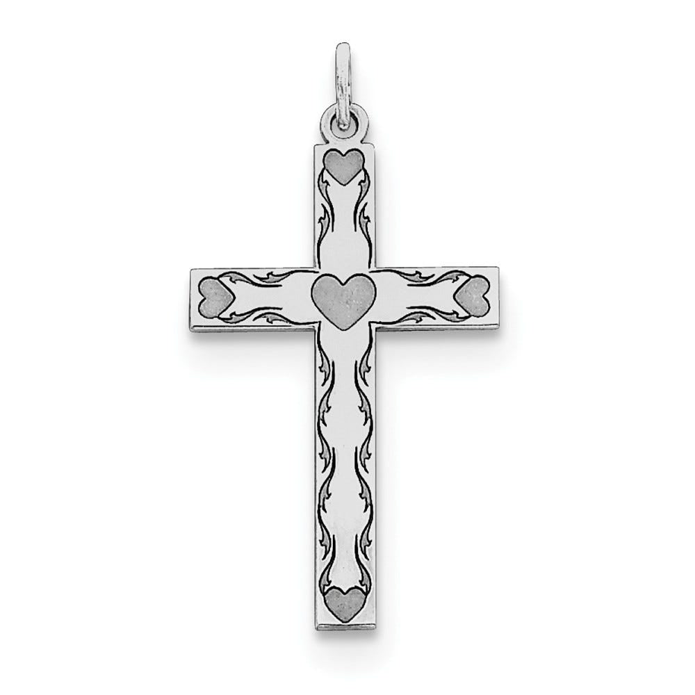 Sterling Silver Laser Designed Cross Pendant