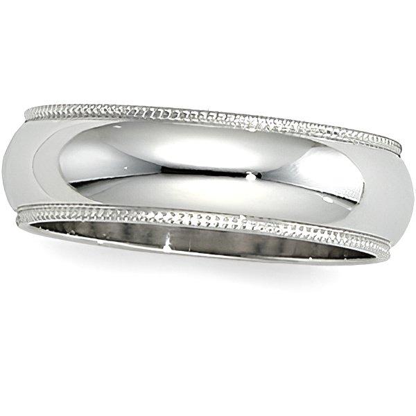 Sterling Silver Approx. 0.31 Inch Milgrain Wedding Band