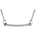 Petite Bar Necklace with 18 Inch Chain