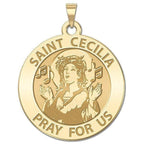 Saint Cecilia Round Religious Medal (Singing)