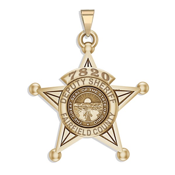 Personalized Ohio Sheriff Badge with Rank, Number & Dept.