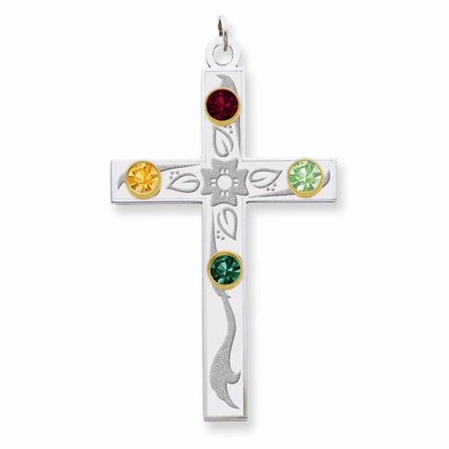 Crystal Family Cross Pendant