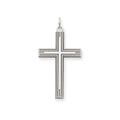 White Gold Laser Designed Cross Pendant