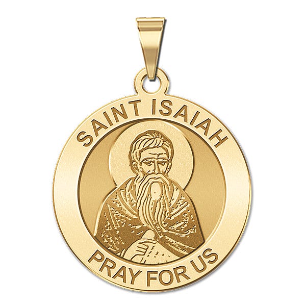 Saint Isaiah Round Religious Medal
