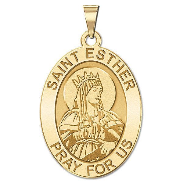 Saint Esther Religious Oval Medal