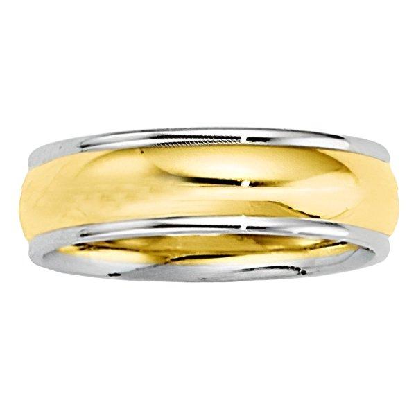 14K Two-Tone Approx. 0.24 Inch Domed Wedding Band