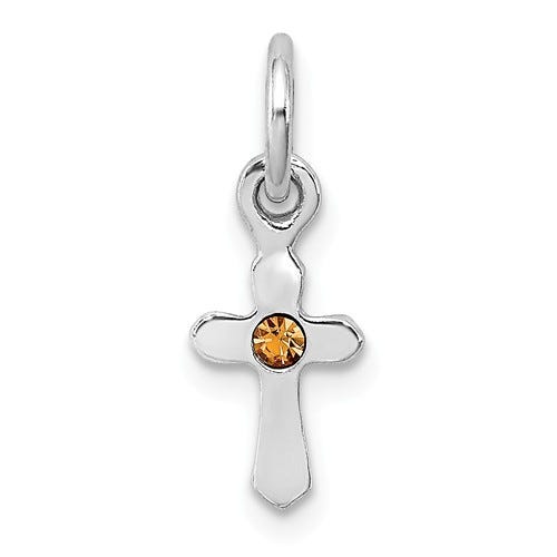 November Crystal Cross Pendant