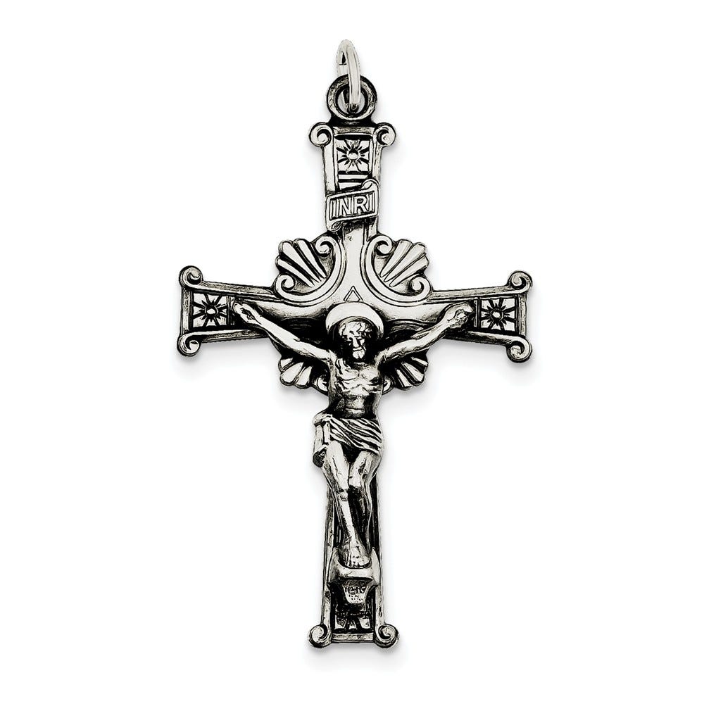 Antiqued Inri Crucifix Pendant