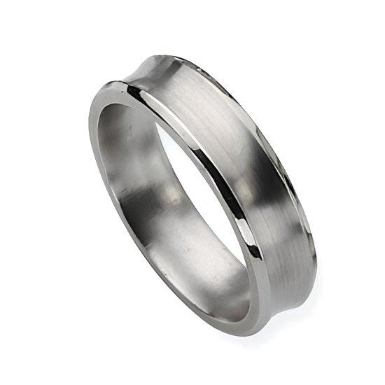 Titanium Concave Approx. 0.24 Inch Brushed Wedding Band