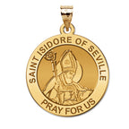 Saint Isidore Of Seville Round Religious Medal