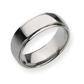 Titanium Polished Ridged Edge Approx. 0.31 Inch Wedding Band