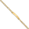 Custom Engraved 14K Gold Men's Figaro Link ID Bracelet