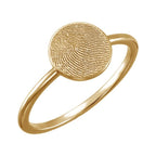 Custom Fingerprint Women's Fingerprint Round Signet Ring