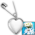 Wedding Bouquet Heart Photo Locket With Safety Pin