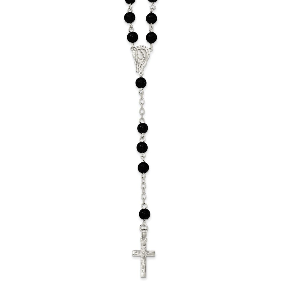 32In Black Bead Rosary