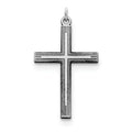 Sterling Silver Laser Designed Center Stripe Cross Pendant