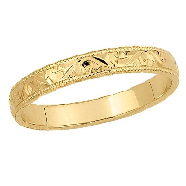 14K Yellow Gold Approx. 0.16 Inch Fancy Wedding Band