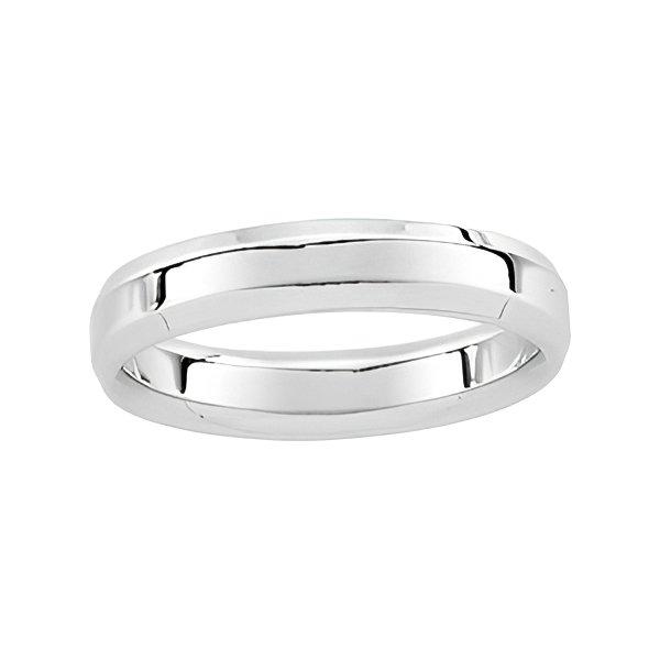Platinum Approx. 0.20 Inch Polished Beveled Edge Wedding Band
