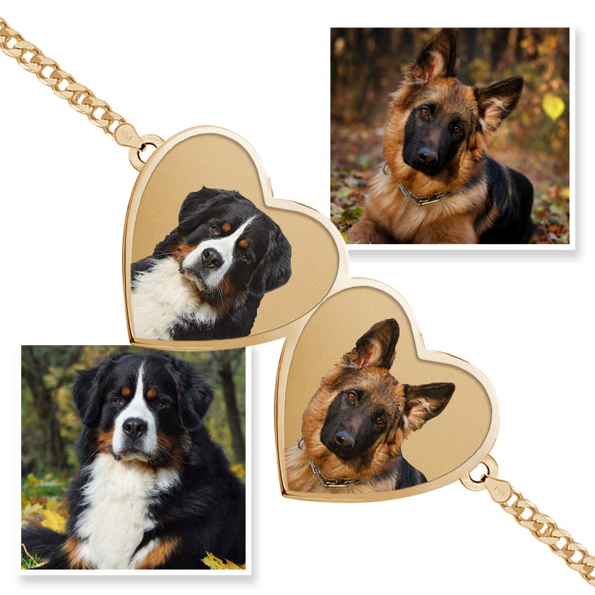 Double Hearts Photo Engrave Bracelet