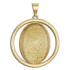Custom Fingerprint 3D Round Pendant