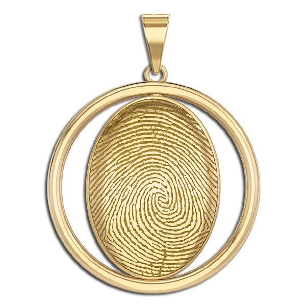 Custom Fingerprint 3D Round Pendant