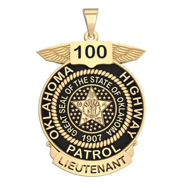 Personalized Oklahoma State Trooper Badge with Your Rank and Number