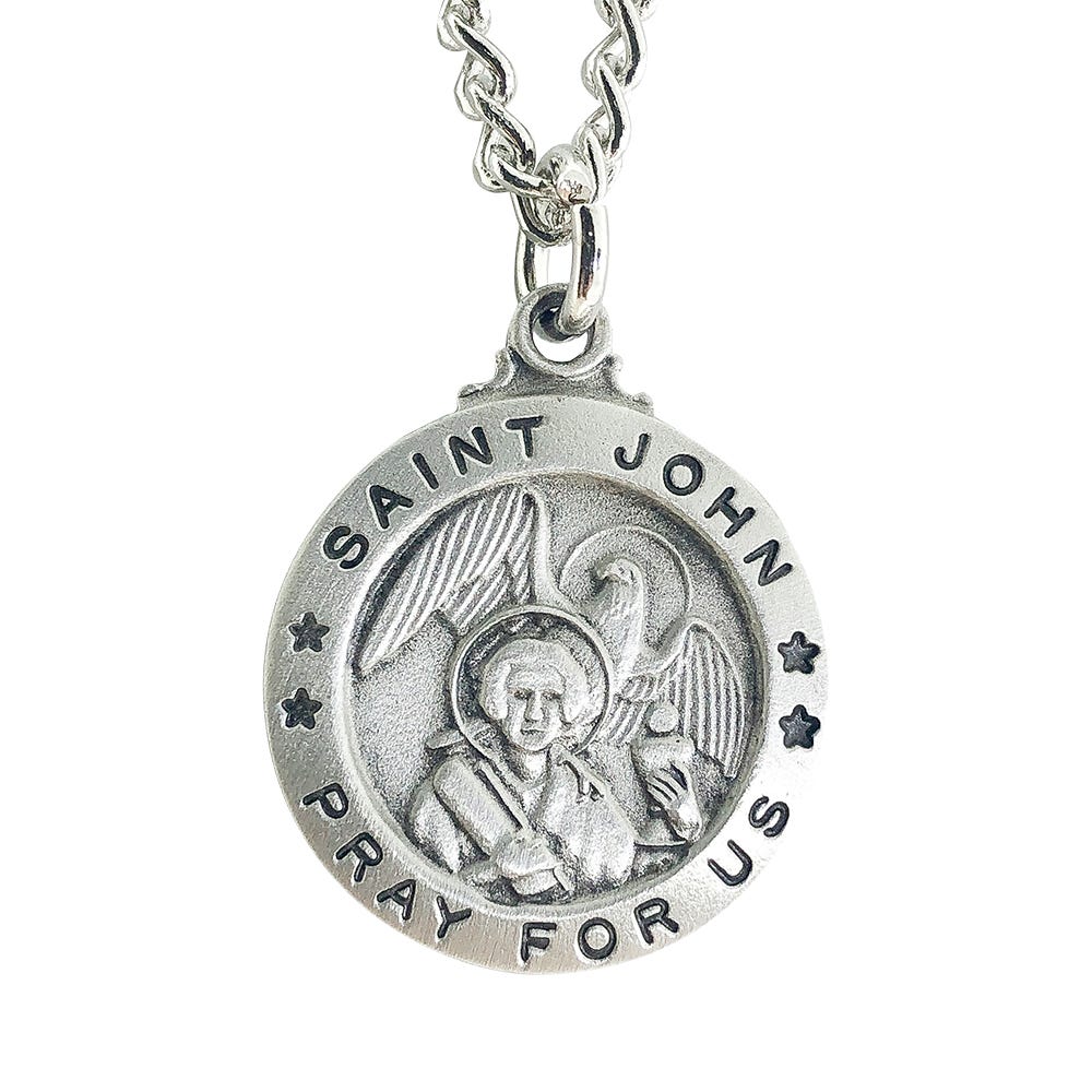 Saint John Medal With 24 Inch Endless Curb Chain